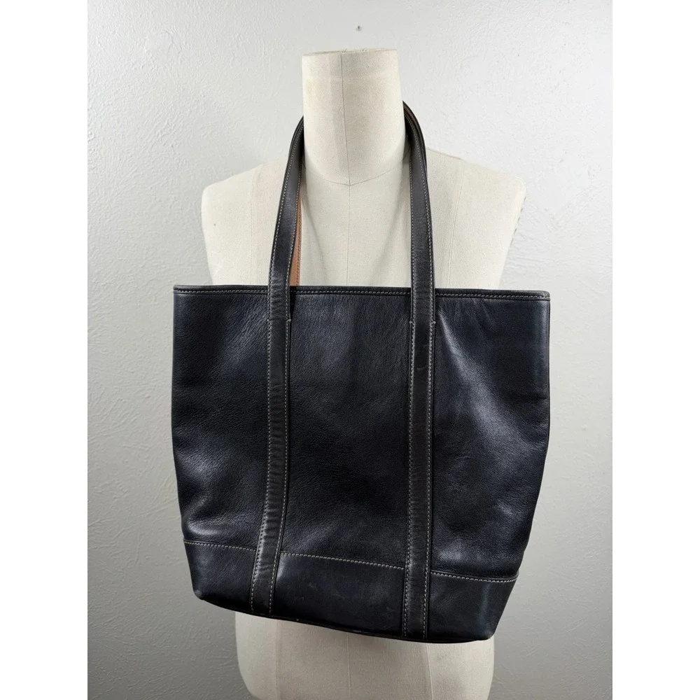 Vintage Coach Tote Women's Black Leather Gallery Shoulder Bag F3X-5187